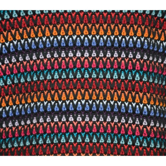 Coldwater Creek Full Zip Colorful Rainbow Crochet Cardigan Sweater Size L - Picture 7 of 10